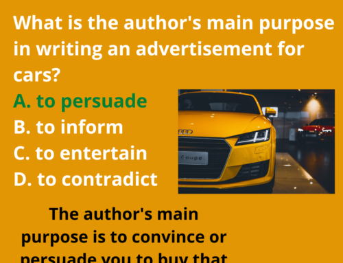 The ASVAB Tutor Presents Answer to Author’s Purpose in Writing Ad for Cars