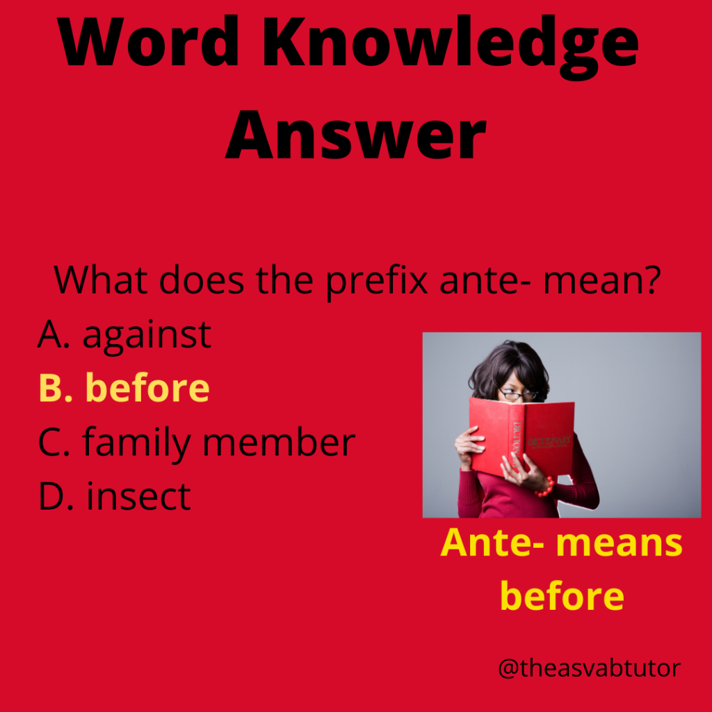 The ASVAB Tutor Presents the Meaning of the Latin Root Ante- The ASVAB ...