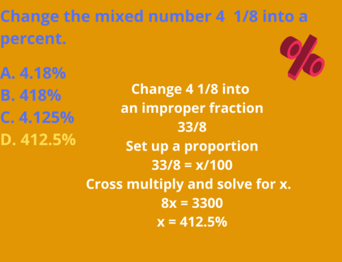 The ASVAB Tutor Presents Answer to Question Changing Mixed Number to Percent