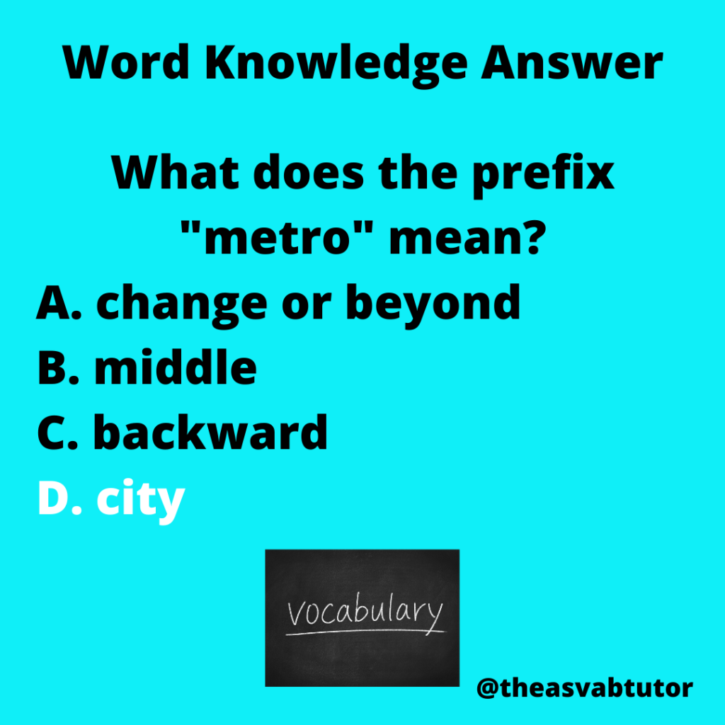 The ASVAB Tutor Presents the ASVAB to a Word Knowledge Question on the ...